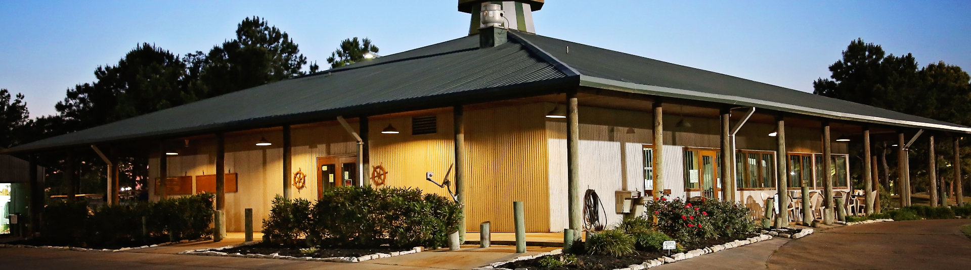 view of golf course clubhouse